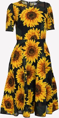 Dolce & Gabbana Sunflower Print Midi Dress - ShopStyle